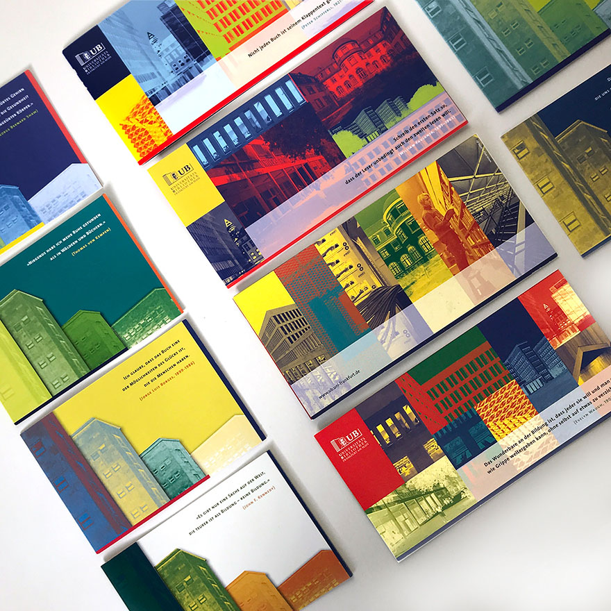 Universitätsbibliothek Frankfurt am Main und<br>BZG Bibliothekszentrum Geisteswissenschaften<br>Grußkartenserien zum Jahreswechsel<br> 