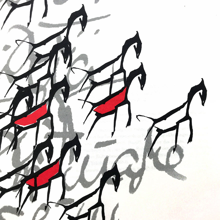 Maximilian-Gesellschaft e.V. für alte und neue Buchkunst<br>Serie von Titelblättern unter <br>Verwendung eigener Zeichnungen<br> 